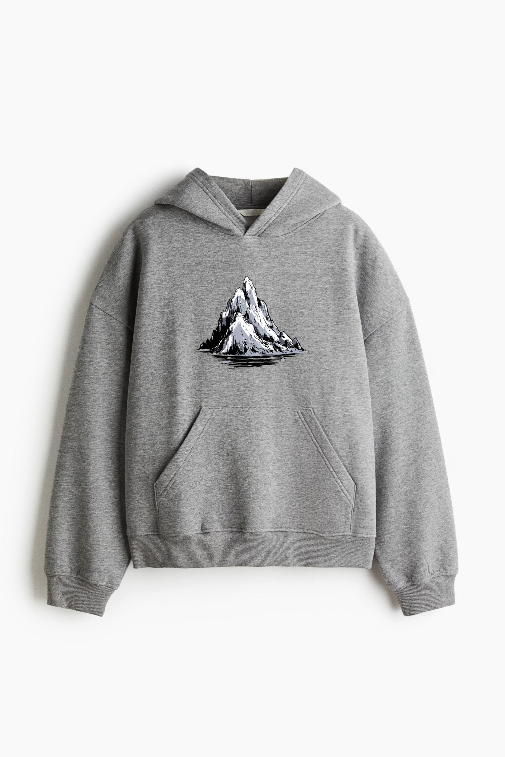 Black And White Illustration Of A Mountain Classic Unisex Hoodie