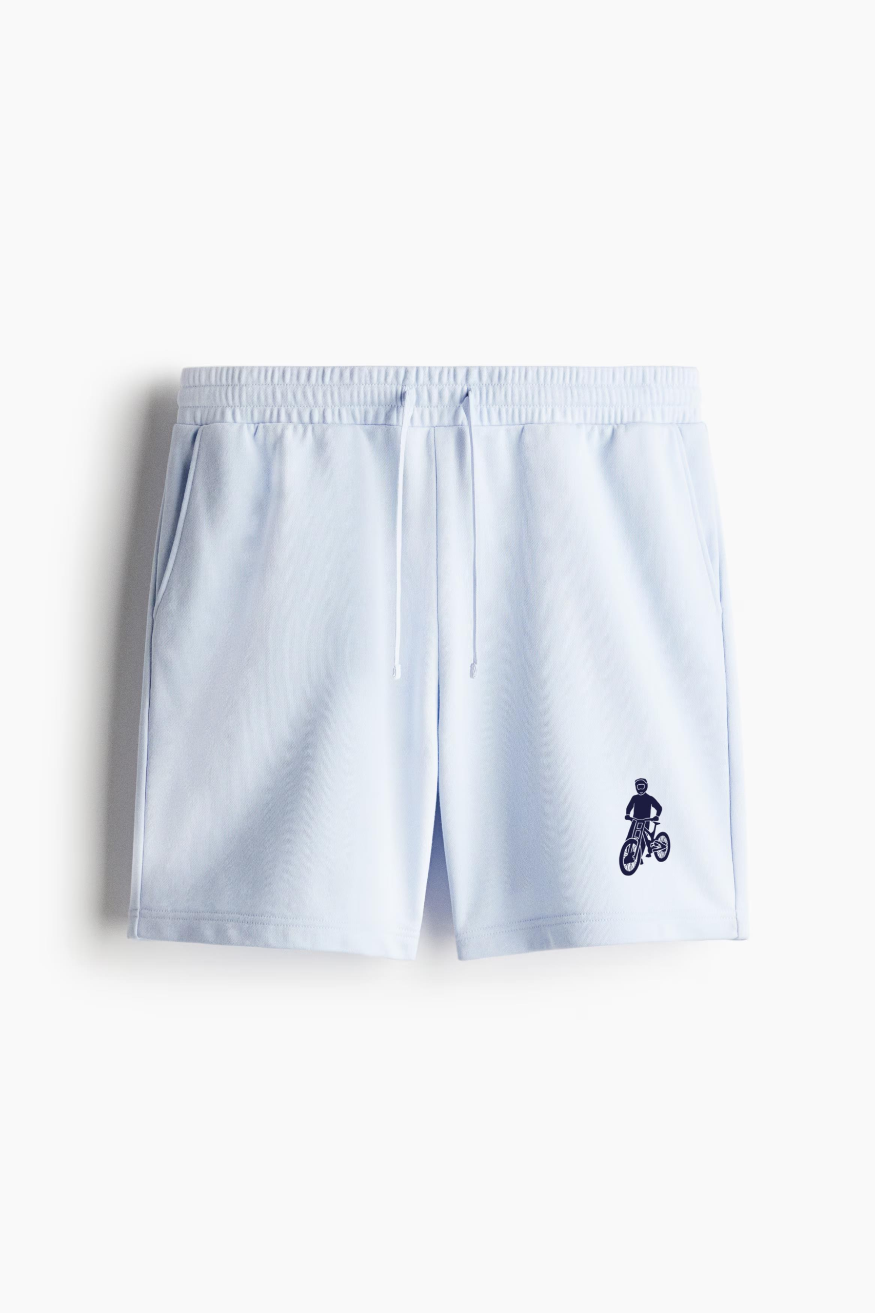 Mountain Biker Standing Silhouette Relaxed-Fit Shorts